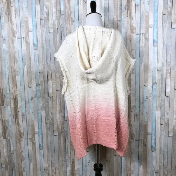 Anthropologie M L Fringed Beachside Hoodie Poncho - Picture 5 of 8